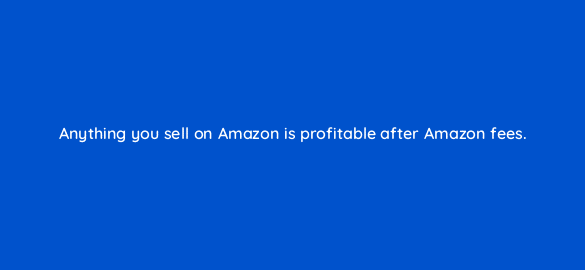 anything you sell on amazon is profitable after amazon fees 36640