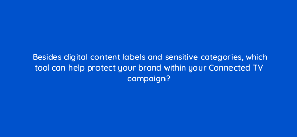 besides digital content labels and sensitive categories which tool can help protect your brand within your connected tv campaign 67837