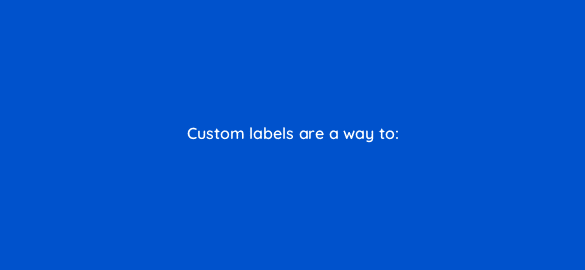 custom labels are a way to 2383