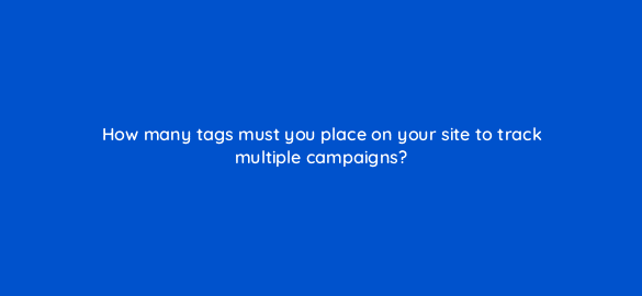 how many tags must you place on your site to track multiple campaigns 2944