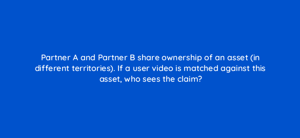 partner a and partner b share ownership of an asset in different territories if a user video is matched against this asset who sees the claim 8533