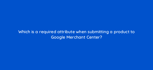 which is a required attribute when submitting a product to google merchant center 2269
