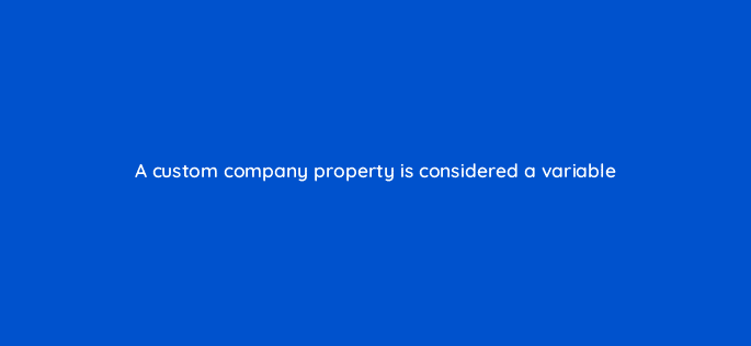 a custom company property is considered a variable 12555
