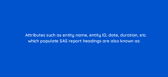 attributes such as entity name entity id date duration etc which populate sas report headings are also known as 94696