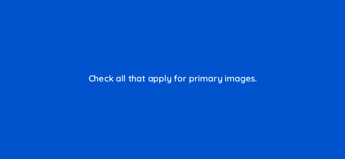check all that apply for primary images 46378