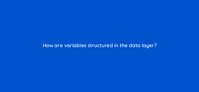 how are variables structured in the data layer 13600