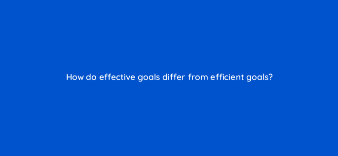 how do effective goals differ from efficient goals 33959