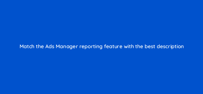 match the ads manager reporting feature with the best description 128752 2
