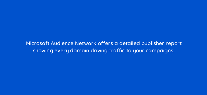microsoft audience network offers a detailed publisher report showing every domain driving traffic to your campaigns 80307