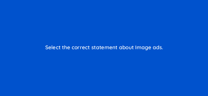 select the correct statement about image ads 11961