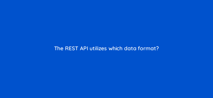 the rest api utilizes which data format 48595