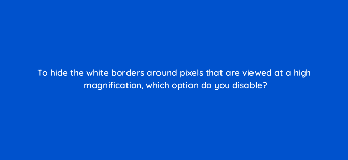 to hide the white borders around pixels that are viewed at a high magnification which option do you disable 47942