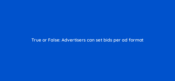 true or false advertisers can set bids per ad format 2486