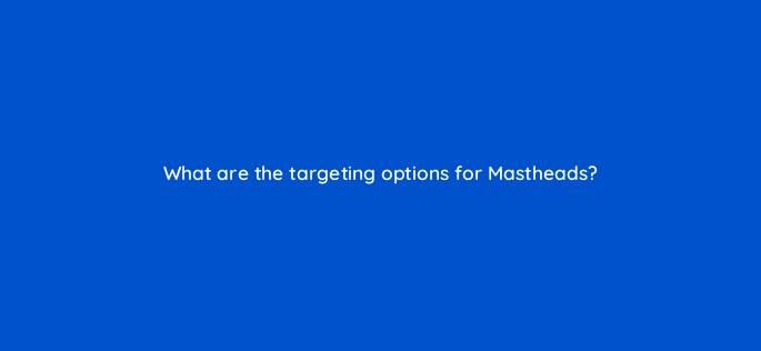 what are the targeting options for mastheads 2504