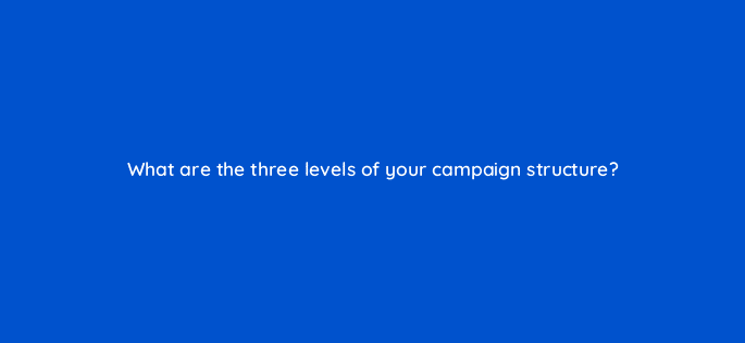 what are the three levels of your campaign structure 82008