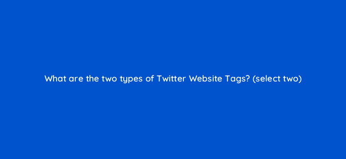 what are the two types of twitter website tags select two 82120