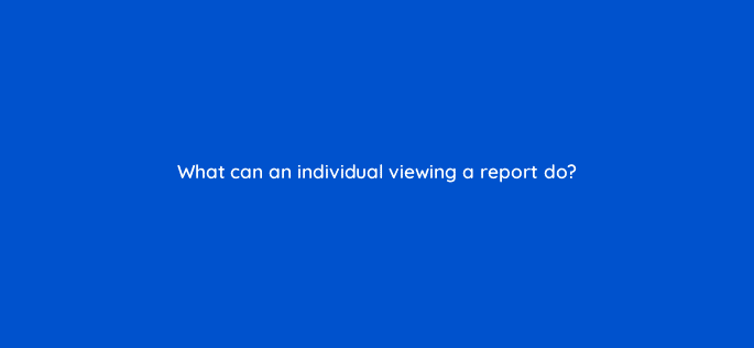 what can an individual viewing a report do 13528