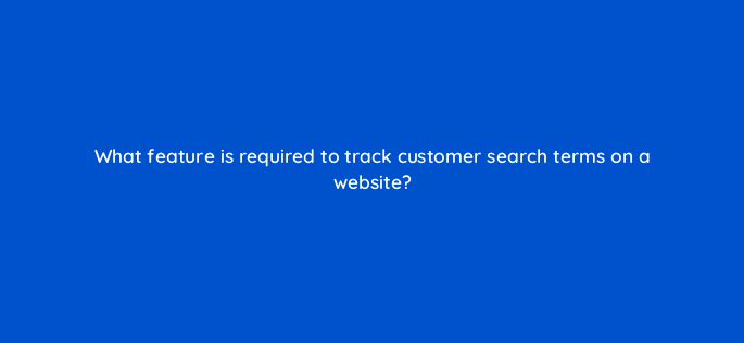 what feature is required to track customer search terms on a website 1617