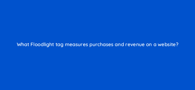 what floodlight tag measures purchases and revenue on a website 10139