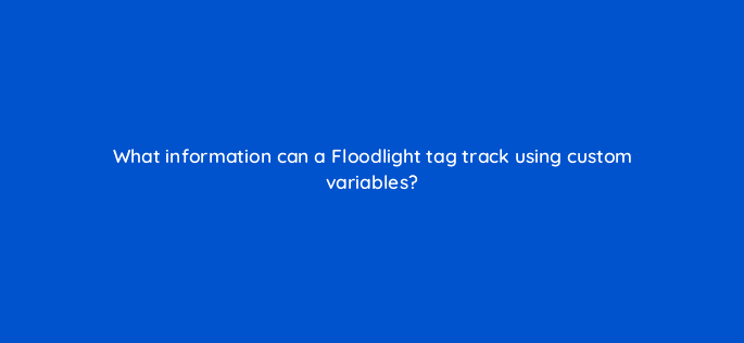 what information can a floodlight tag track using custom variables 15944