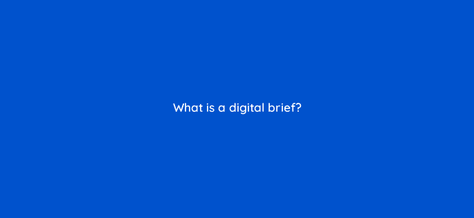 what is a digital brief 15718