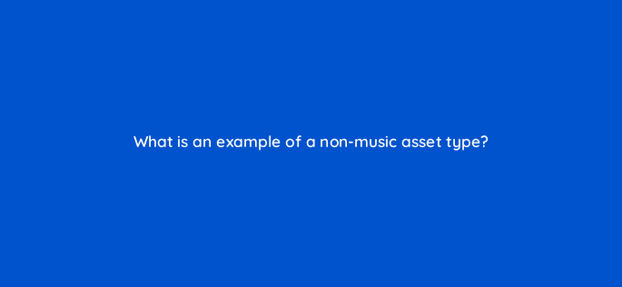 what is an example of a non music asset type 8651