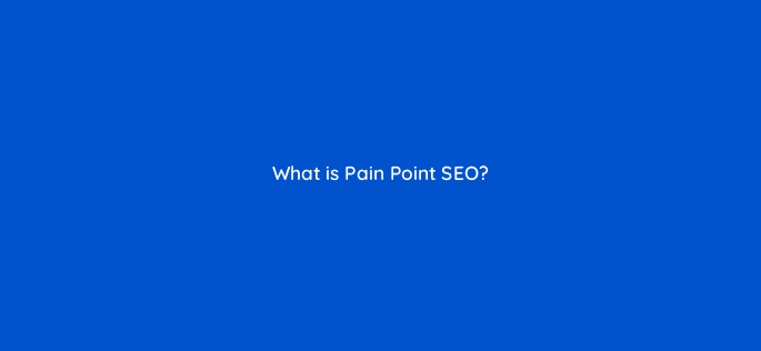 what is pain point seo 120283