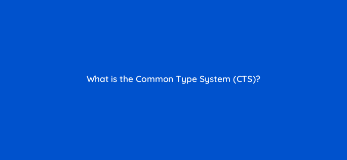 what is the common type system cts 76447