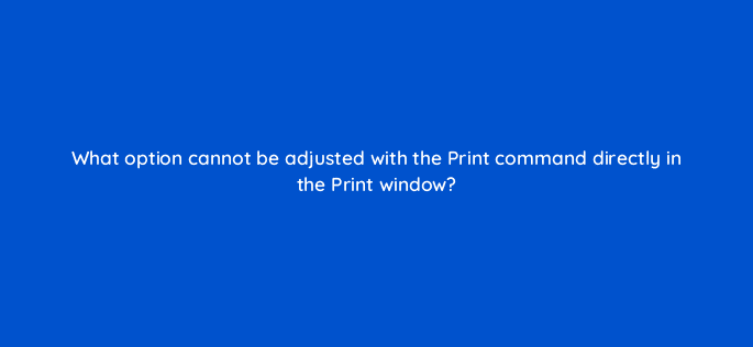 what option cannot be adjusted with the print command directly in the print window 47899