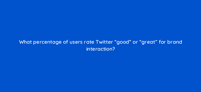 what percentage of users rate twitter good or great for brand interaction 82035