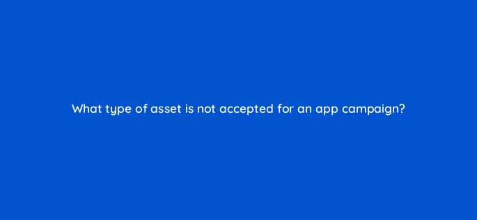 what type of asset is not accepted for an app campaign 81129