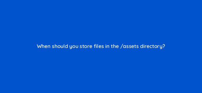 when should you store files in the assets directory 48221