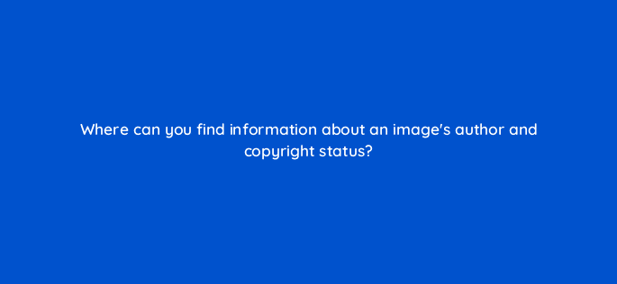 where can you find information about an images author and copyright status 76508