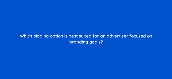 which bidding option is best suited for an advertiser focused on branding goals 1273