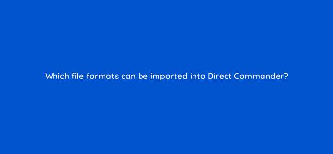 which file formats can be imported into direct commander 12040