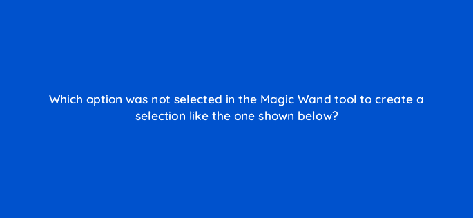 which option was not selected in the magic wand tool to create a selection like the one shown below 47919
