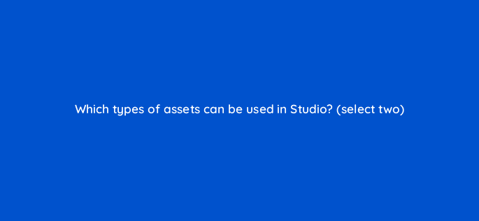 which types of assets can be used in studio select two 9844
