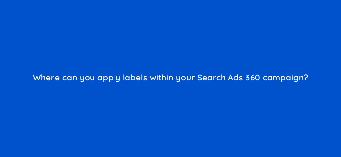 where can you apply labels within your search ads 360 campaign 160723