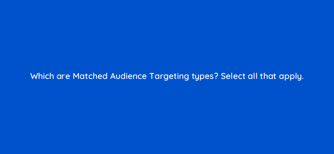 which are matched audience targeting types select all that apply 163155