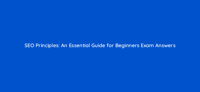 seo principles an essential guide for beginners exam answers 116775