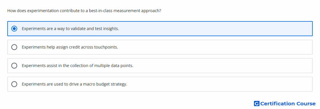 How does experimentation contribute to a best-in-class measu