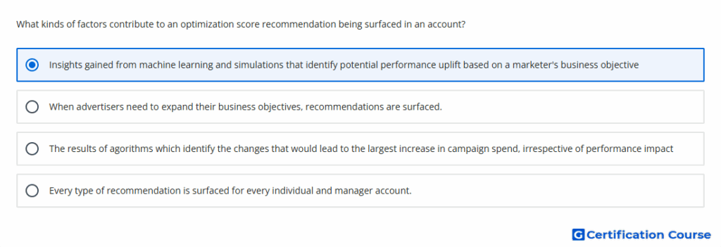 What kinds of factors contribute to an optimization score re