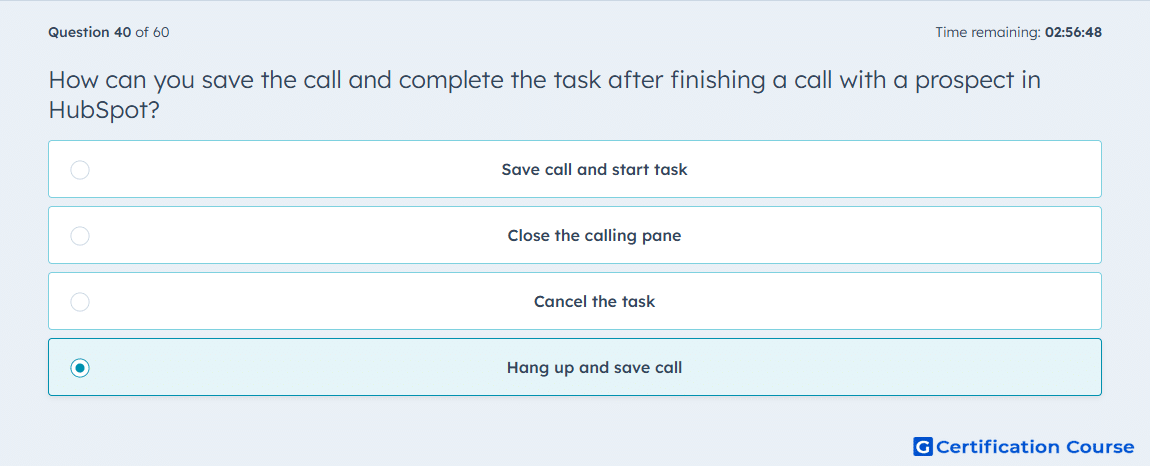 How can you save the call and complete the task after finish