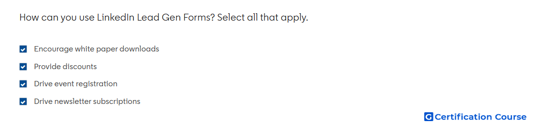 How can you use LinkedIn Lead Gen Forms? Select all that app