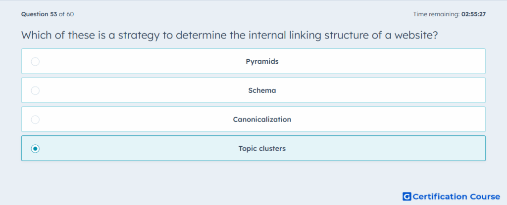 Which of these is a strategy to determine the internal linki