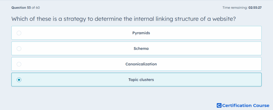 Which of these is a strategy to determine the internal linki