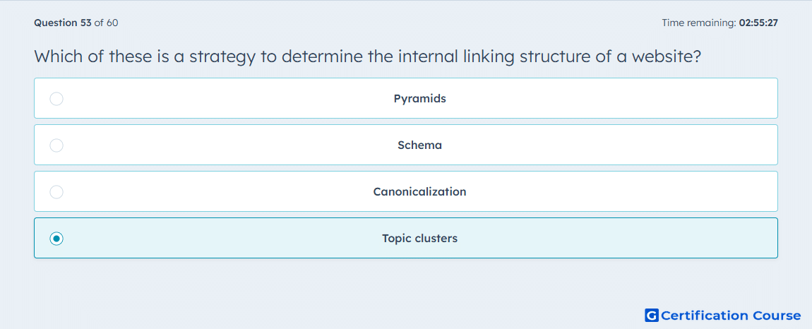Which of these is a strategy to determine the internal linki