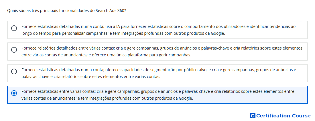 Quais são as três principais funcionalidades do Search Ads 3