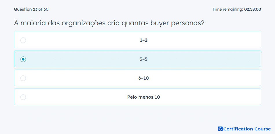 A maioria das organizacoes cria quantas buyer personas