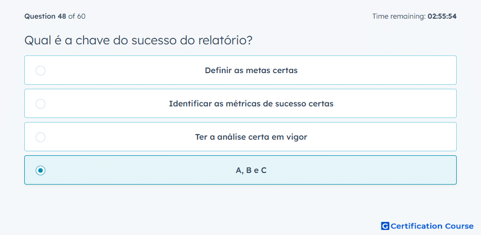 Qual e a chave do sucesso do relatorio
